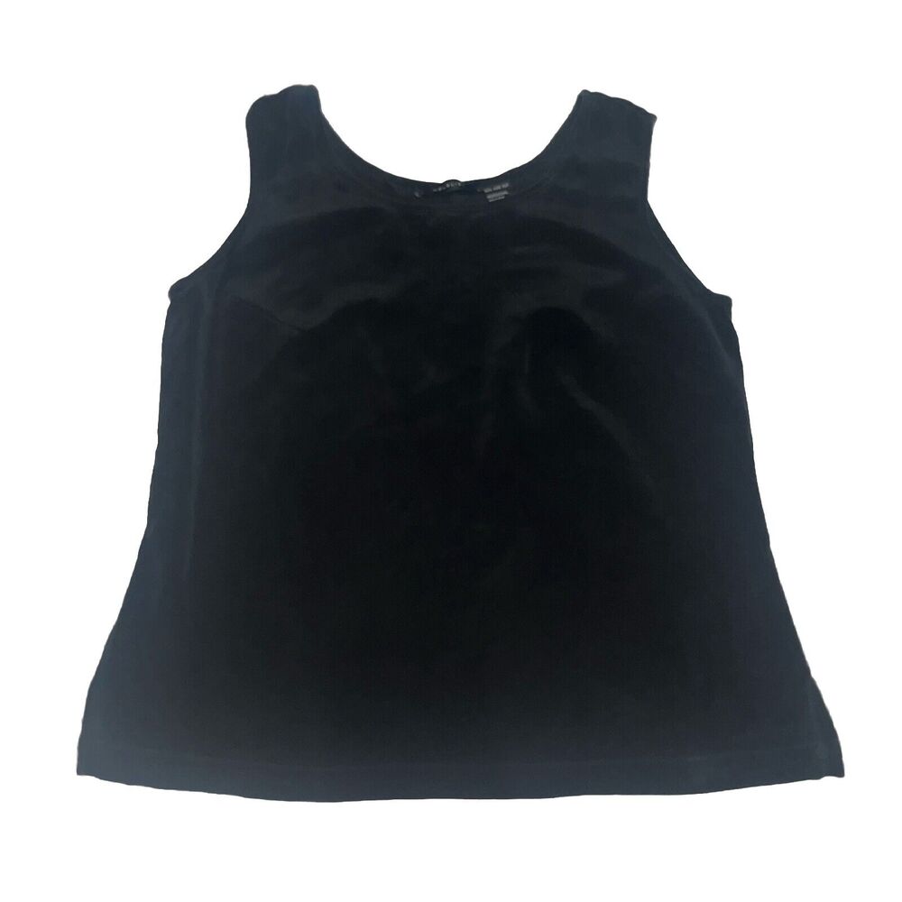 Mel & Lisa 100% Silk Black Tank Tops W Darts Medium